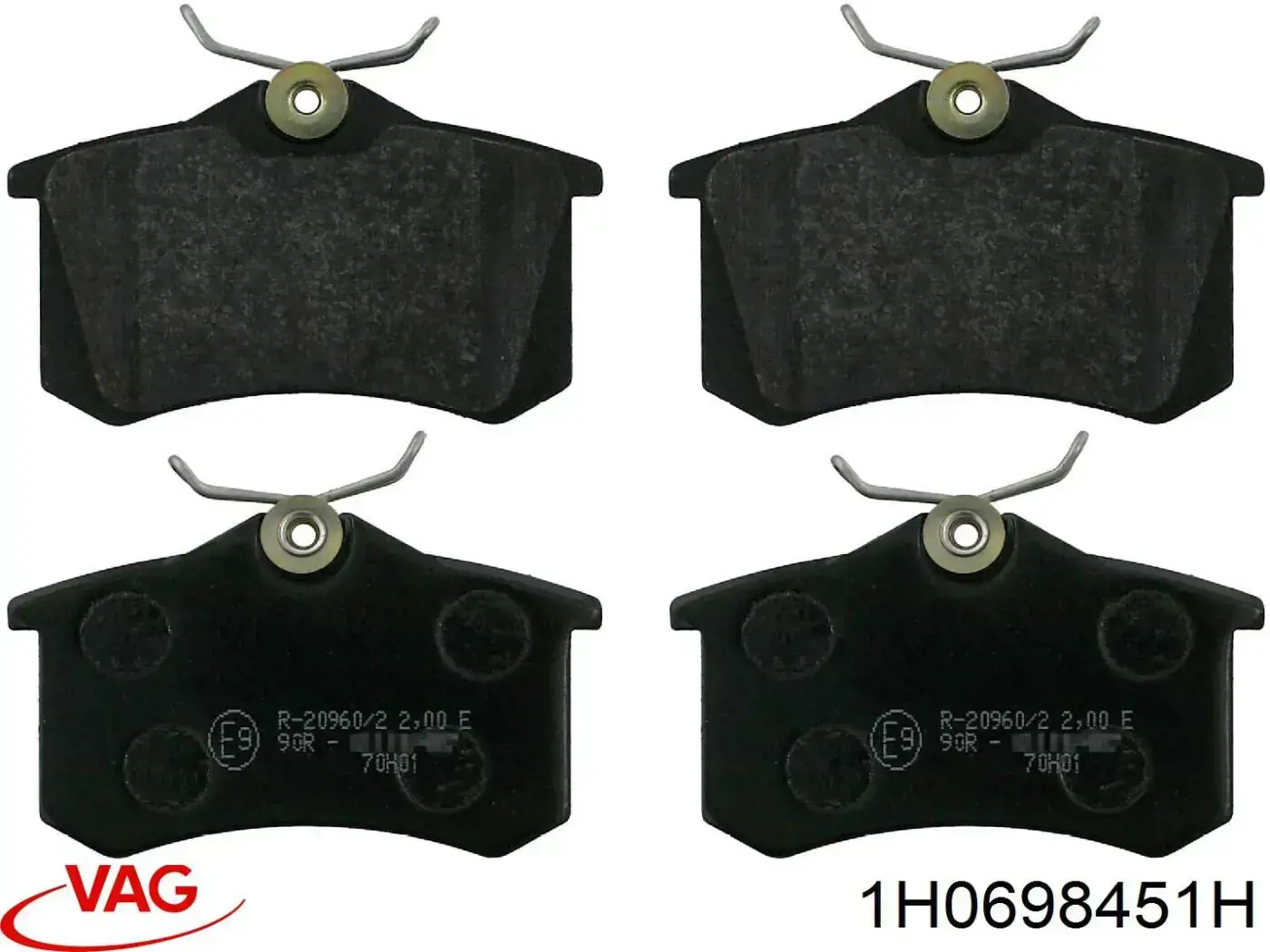 Задні гальмівні колодки VAG 1H0698451H ціна, від 12.50 USD