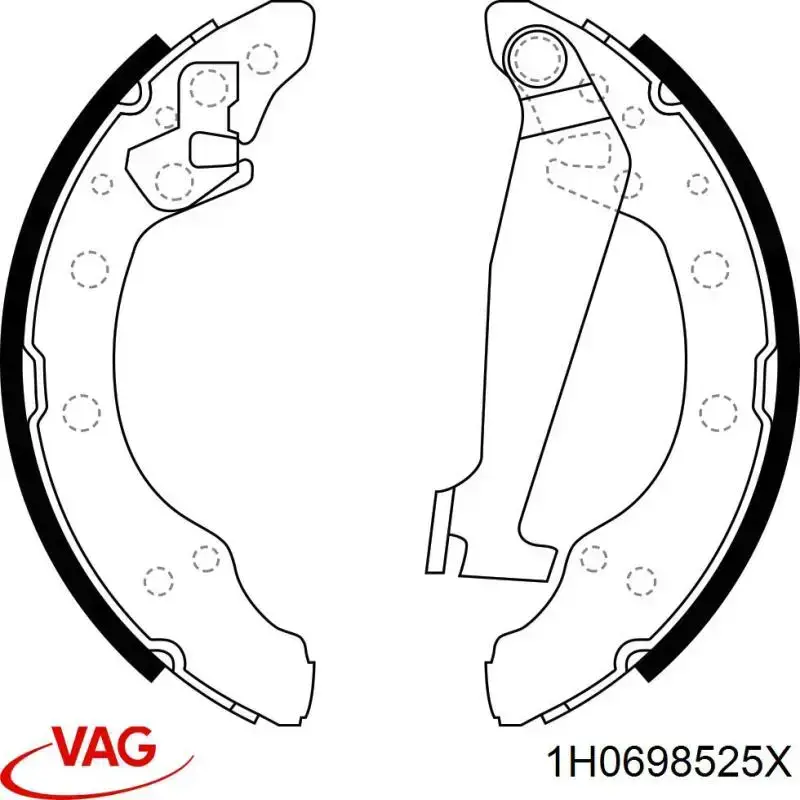 Купити 1H0698525X VAG Колодки гальмові задні, барабанні