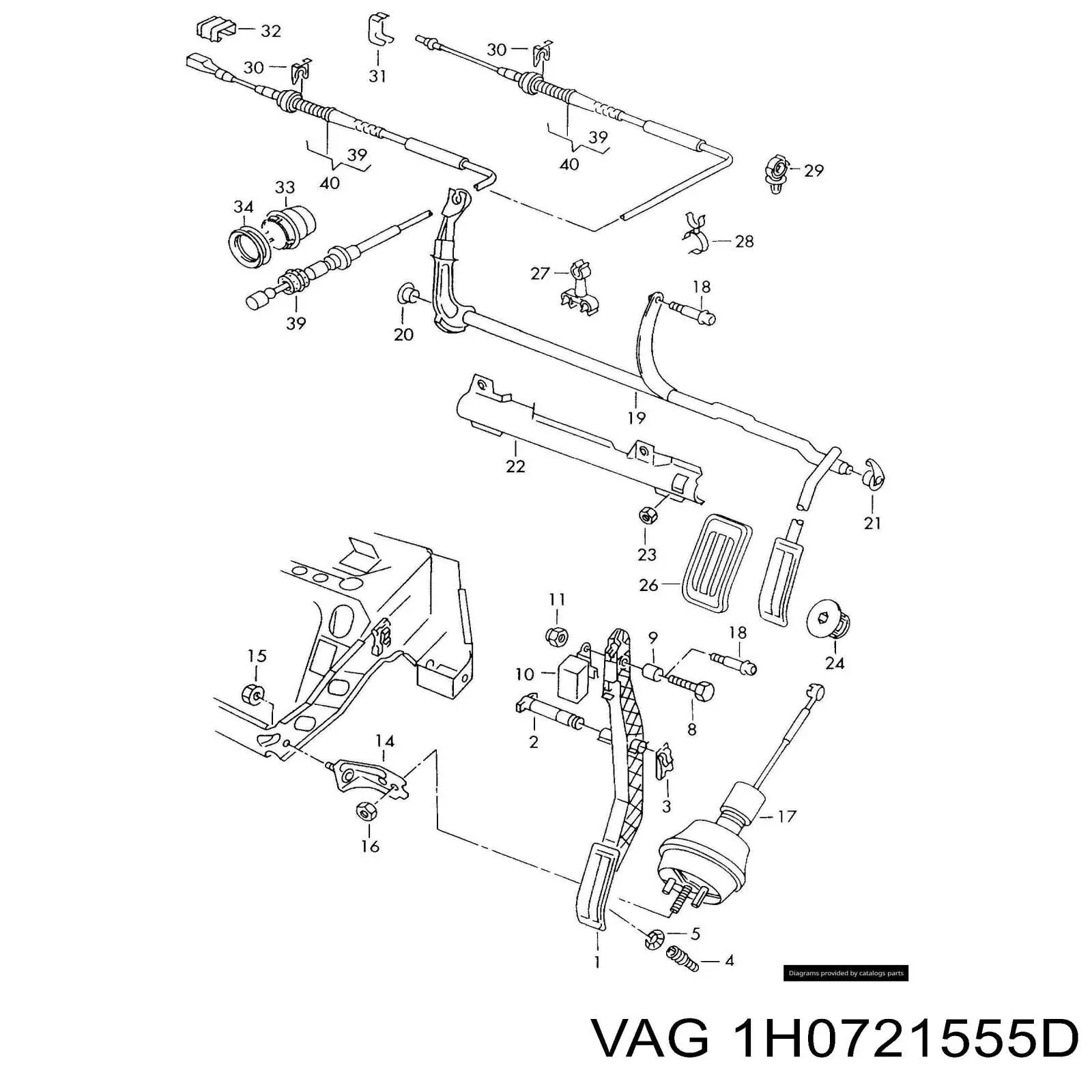 Трос газу 1H0721555D VAG