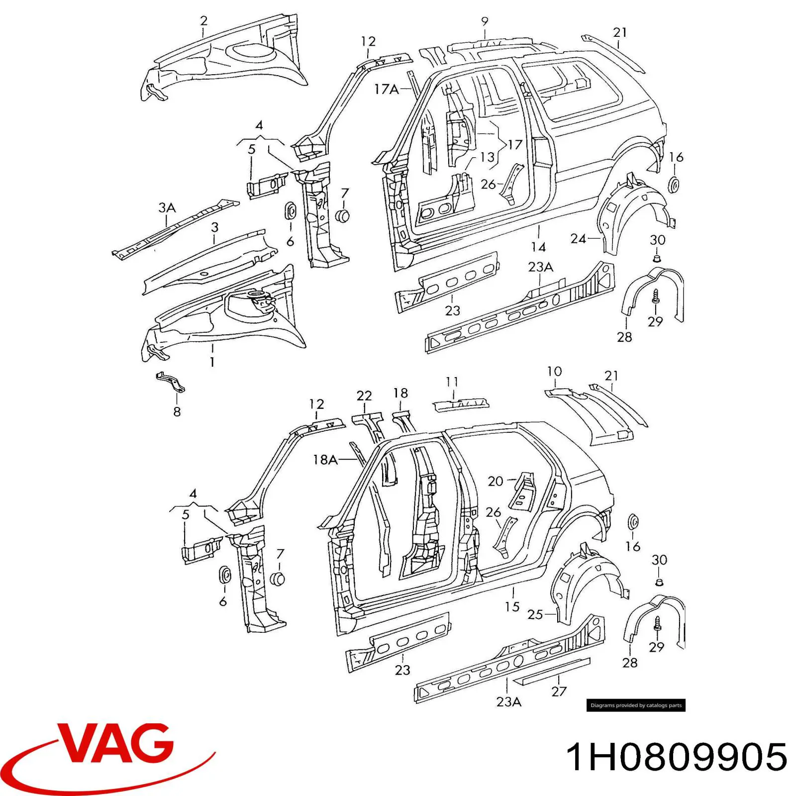 Купити 1H0809905 VAG Лючок (дверцята) бензобака