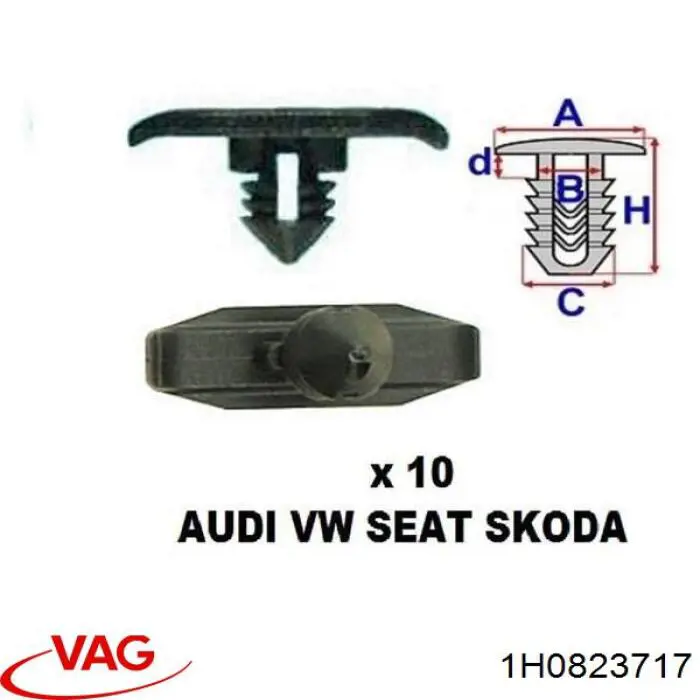 3823010 Autotechteile Кліпса термоізоляції капота