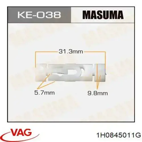 1H0845011G VAG Автомобільне скло