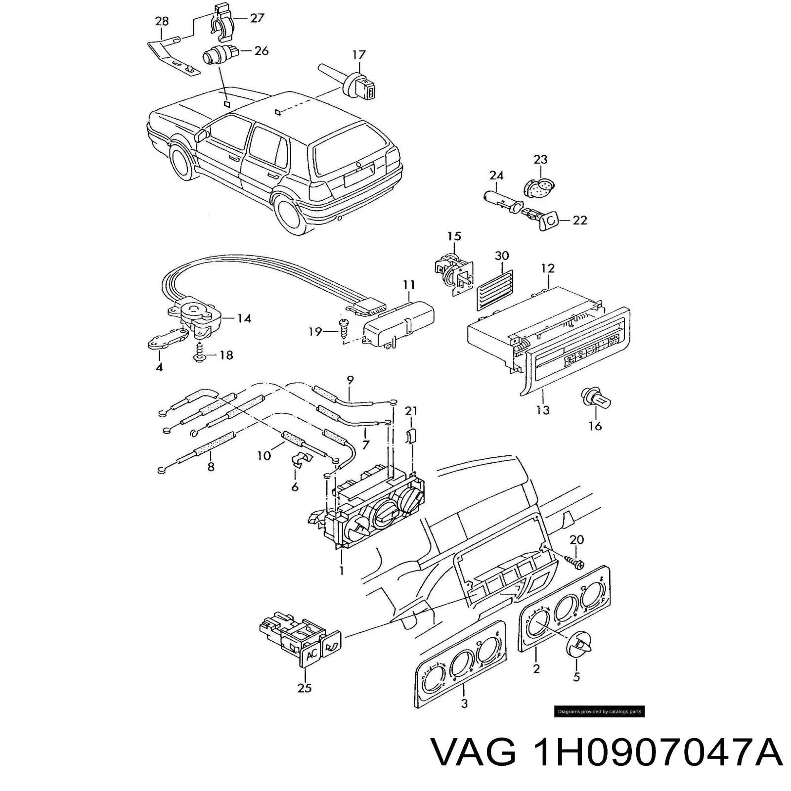 Купити 1H0907047A VAG Блок управління пічкою
