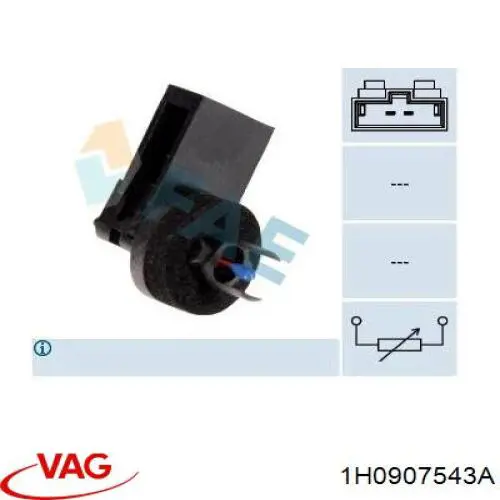 Купити 1H0907543A VAG Датчик температури салону