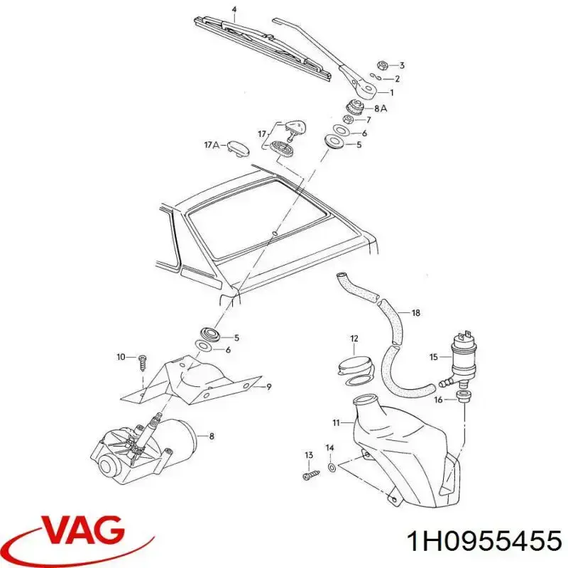 Кришка бачка омивача 1H0955455 VAG