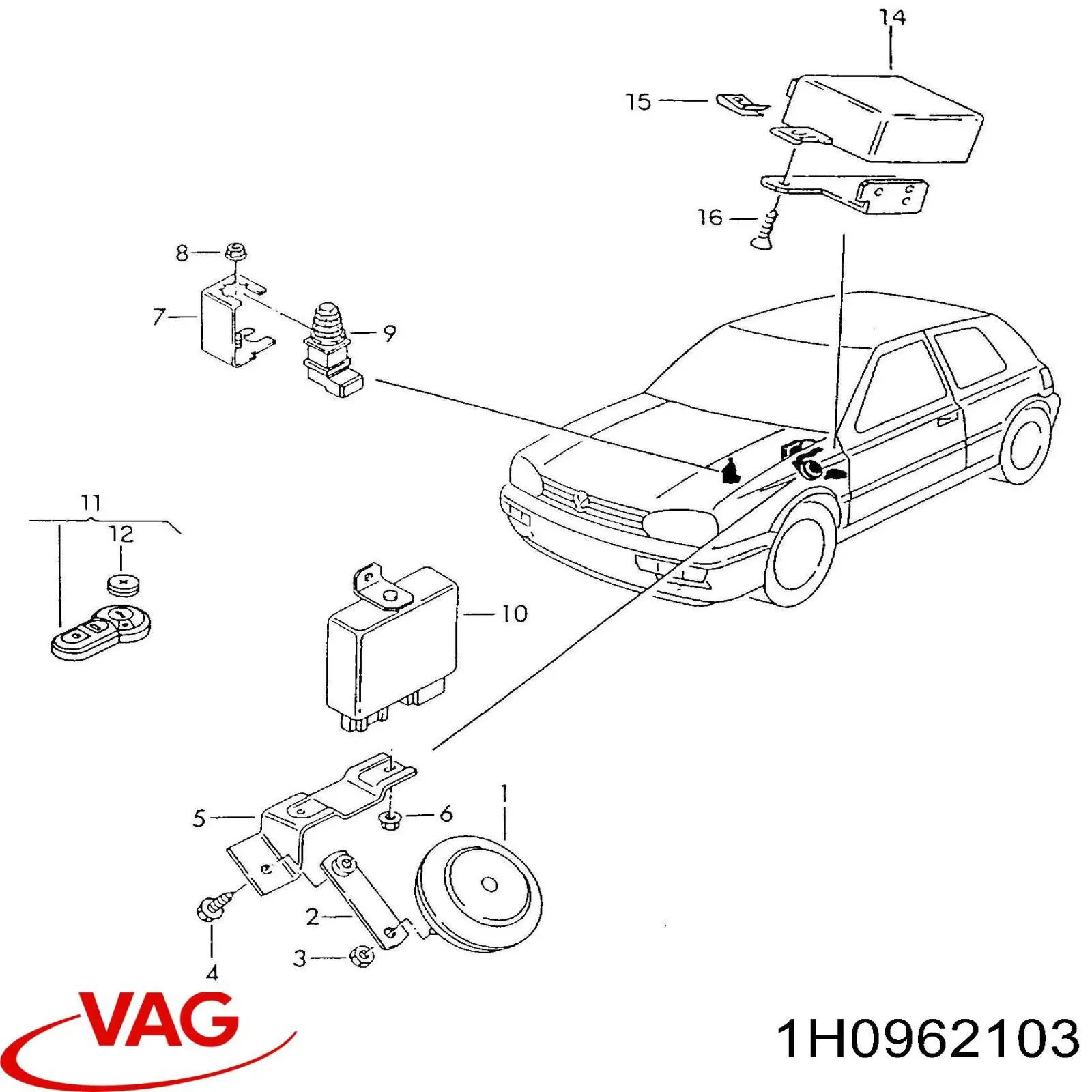  VAG 1H0962103 ціна, від 21.19 USD