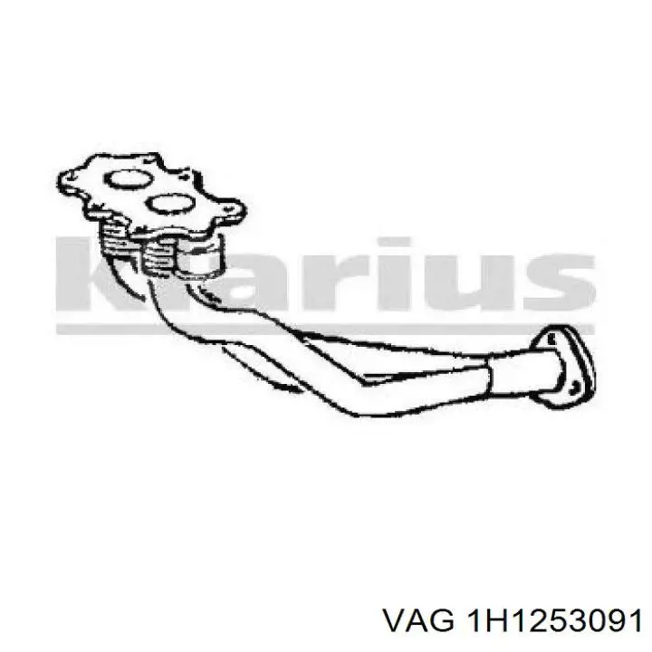 Труба приймальна (штани) глушника, передня 1H1253091 VAG