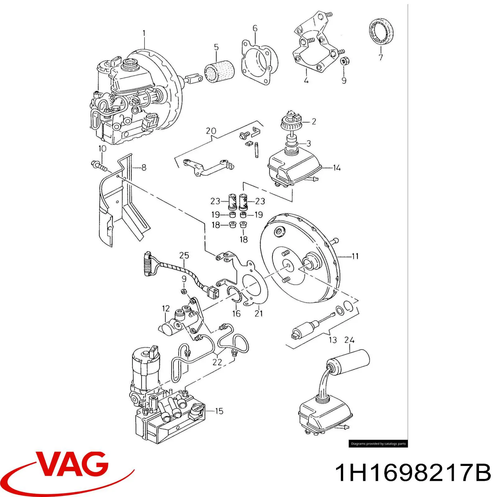 Блок АБС гідравлічний VAG 1H1698217B ціна, від 195.70 USD