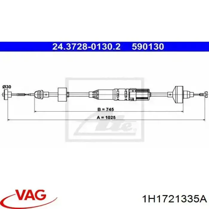 Трос зчеплення VAG 1H1721335A ціна, від 15.22 USD