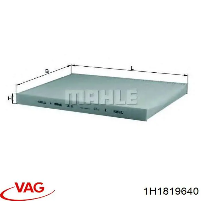 Фільтр повітряний обігрівача VAG 1H1819640 ціна, від 4.70 USD
