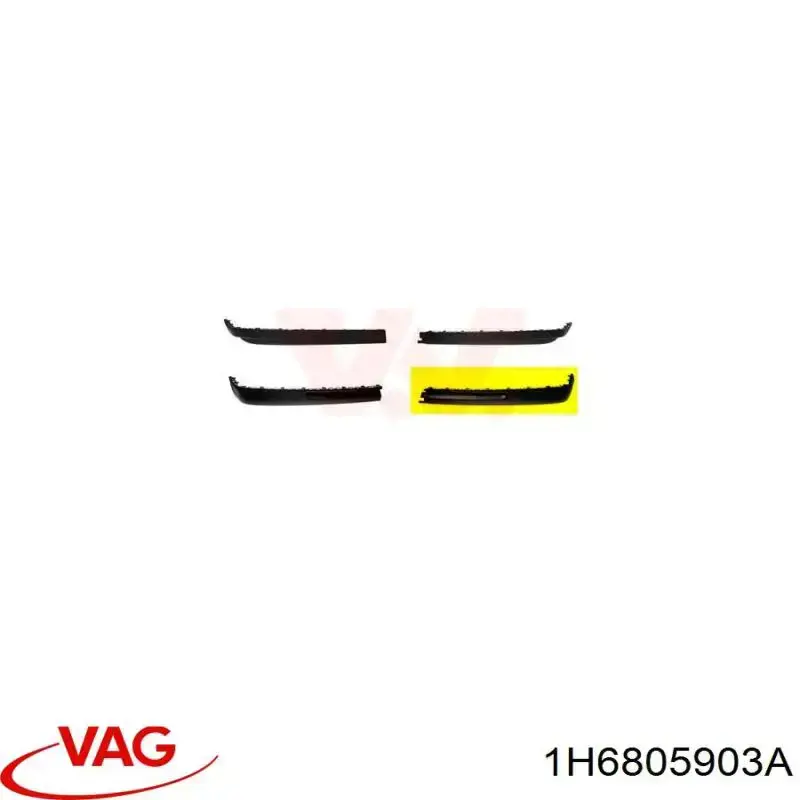 Купити 1H6805903A VAG Спойлер переднього бампера, лівий