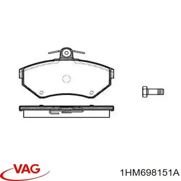 Передні тормозні колодки 1HM698151A VAG