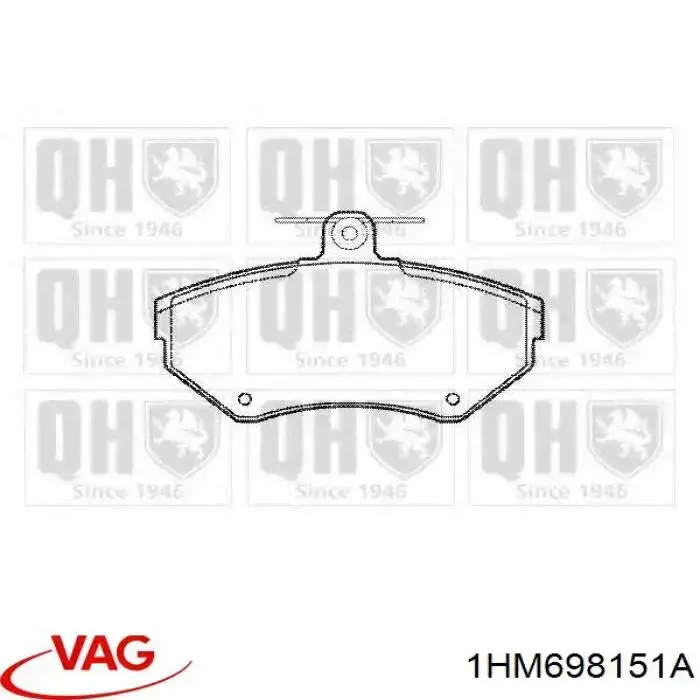 Передні тормозні колодки 1HM698151A VAG