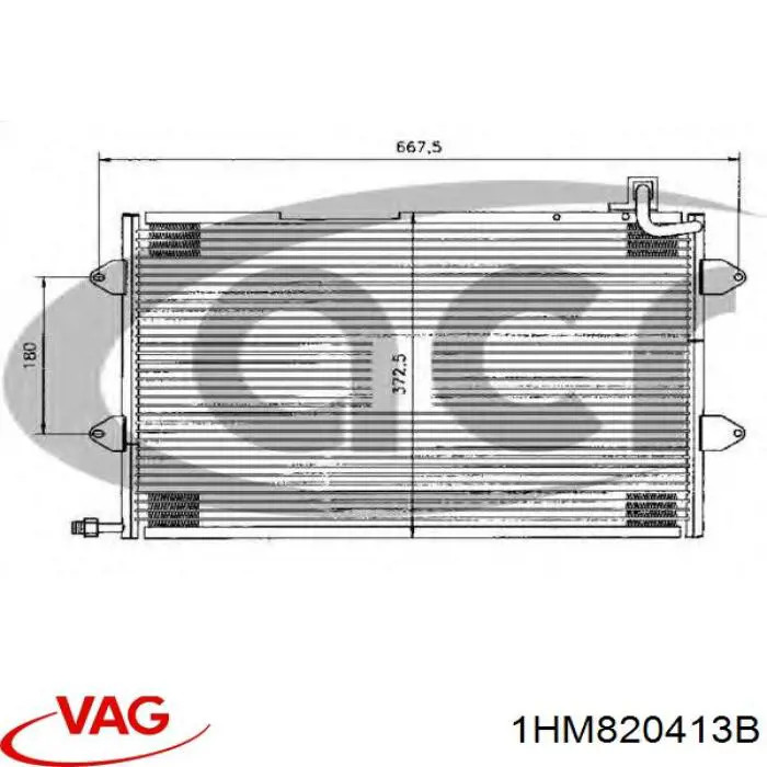 Купити 1HM820413B VAG Радіатор системи охолодження кондиціонера