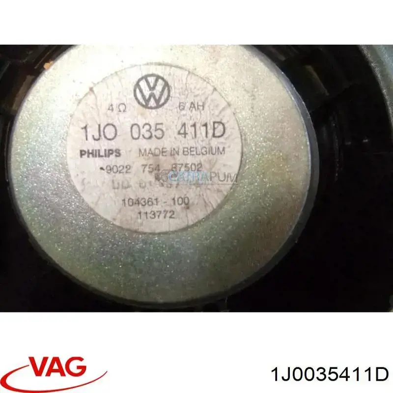 Купити 1J0035411D VAG Динамік передньої двері