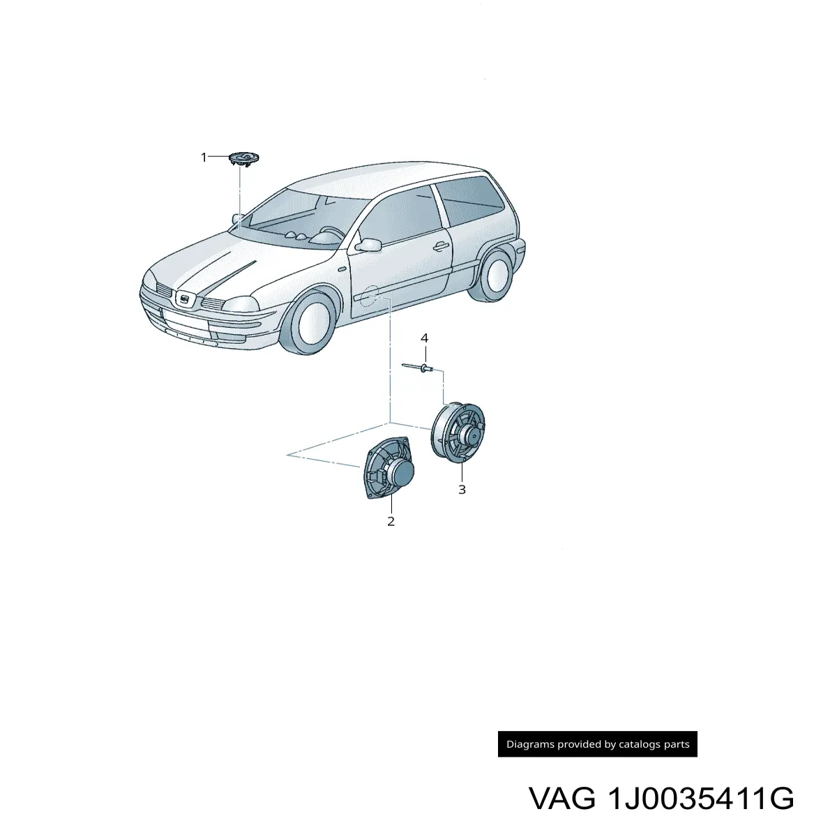 Купити 1J0035411G VAG Динамік передньої двері