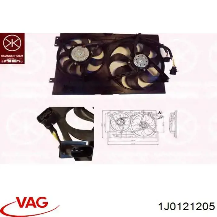 Купити 1J0121205 VAG Дифузор вентилятора