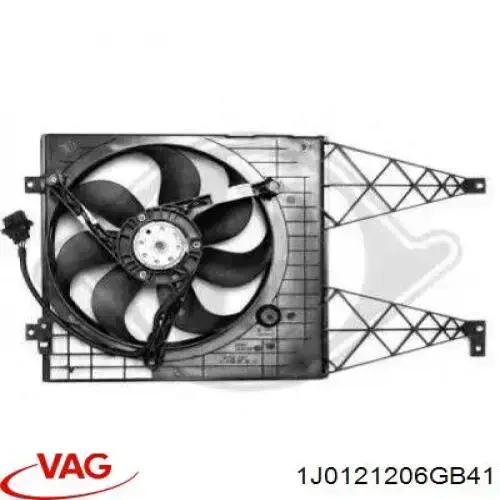 Купити 1J0121206GB41 VAG Кронштейн двигуна вентилятора охолодження на дифузорі