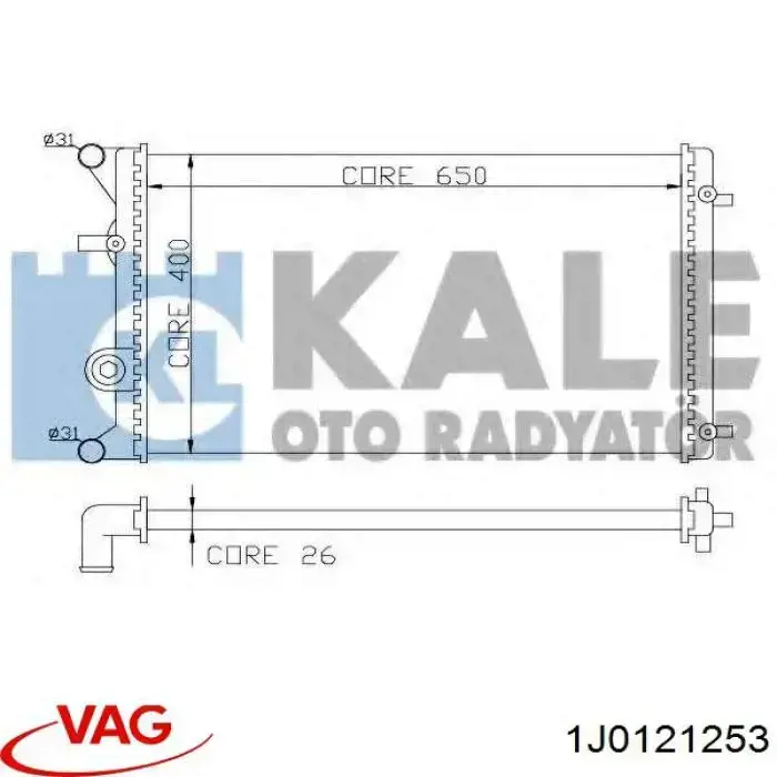 Радіатор основний VAG 1J0121253 ціна, від 47.69 USD
