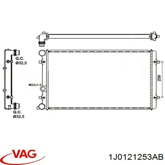 Радіатор основний VAG 1J0121253AB ціна, від 47.69 USD