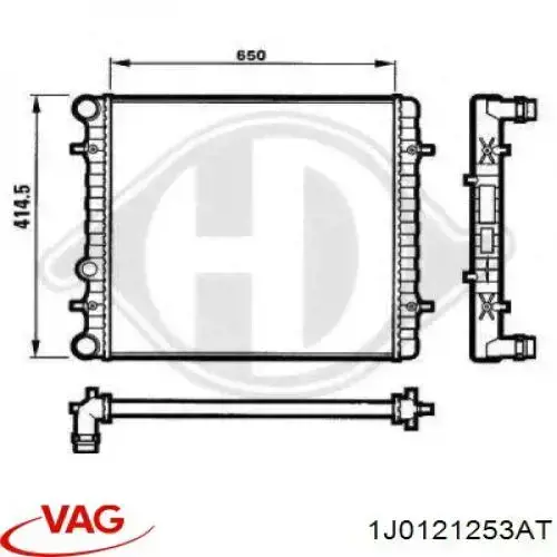 Купити 1J0121253AT VAG Радіатор двигуна