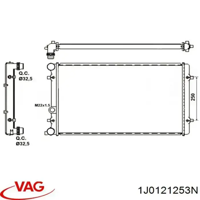 Радіатор 1J0121253N VAG
