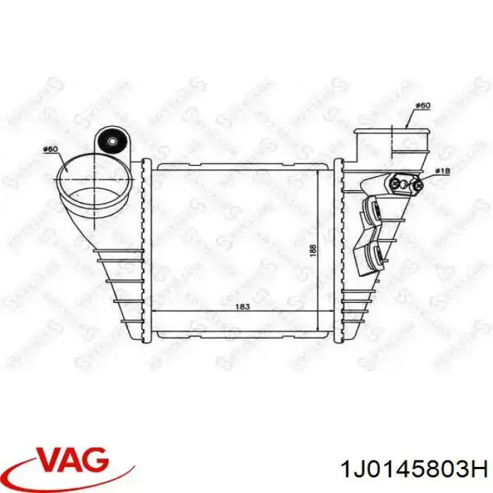 Купити 1J0145803H VAG Радіатор интеркуллера