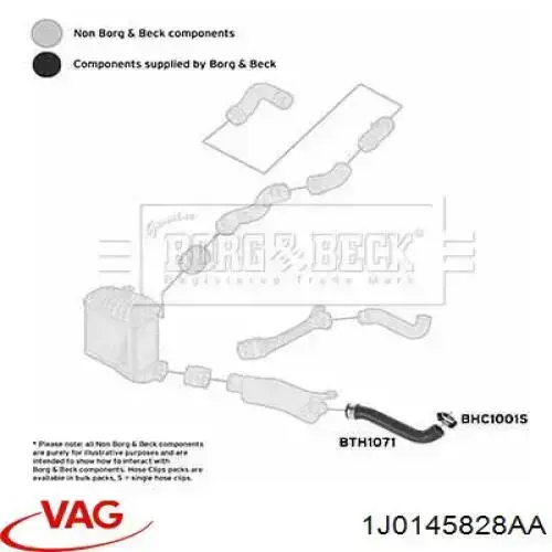 Купити 1J0145828AA VAG Шланг/патрубок интеркуллера
