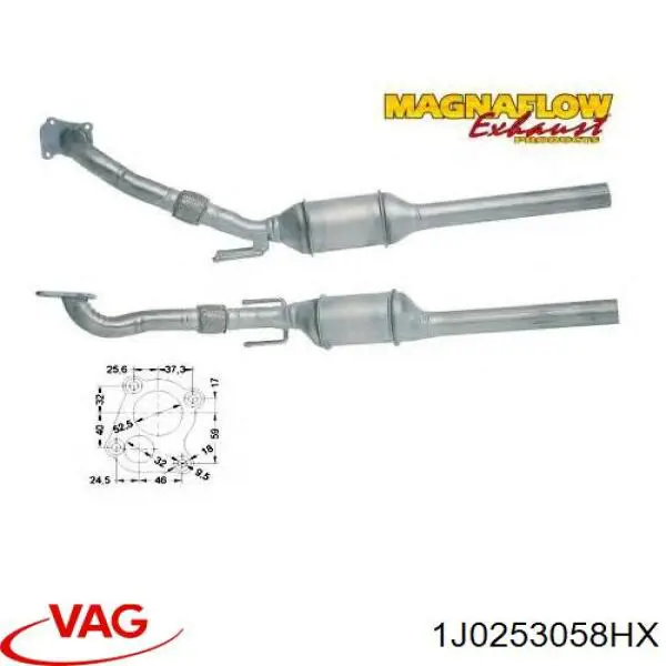 Глушник, передня частина VAG 1J0253058HX ціна, від 182.64 USD