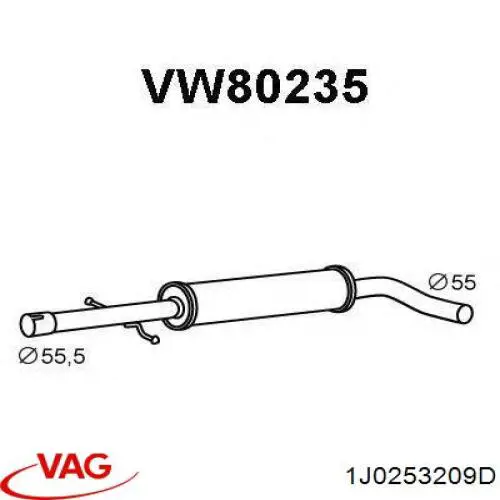Глушник VAG 1J0253209D ціна, від 26.49 USD