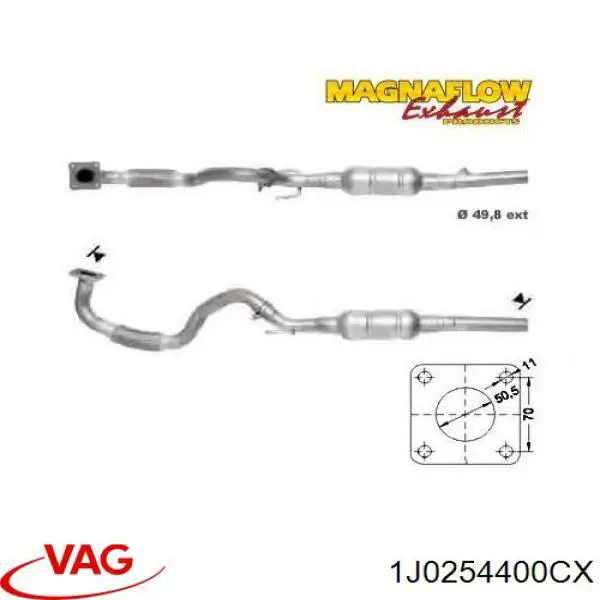 Конвертор-каталізатор (каталітичний нейтралізатор) VAG 1J0254400CX ціна, від 119.24 USD