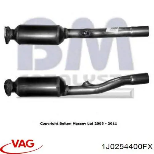 1J0254400FX VAG Каталітичний нейтралізатор відпрацьованих газів