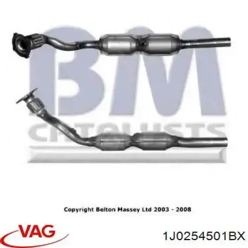 1J0254501BX VAG Каталітичний нейтралізатор відпрацьованих газів
