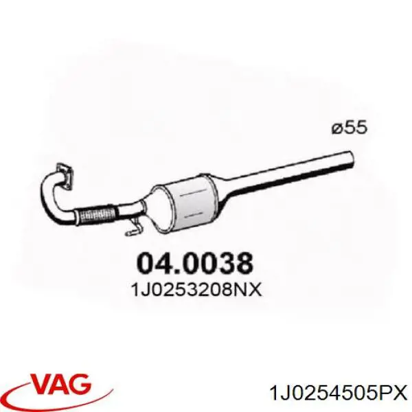 Купити 1J0253208GS VAG Перетворювач відпрацьованих газів