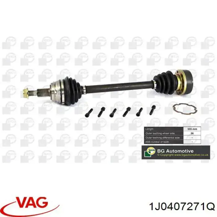 1J0407271Q VAG Привід лівий
