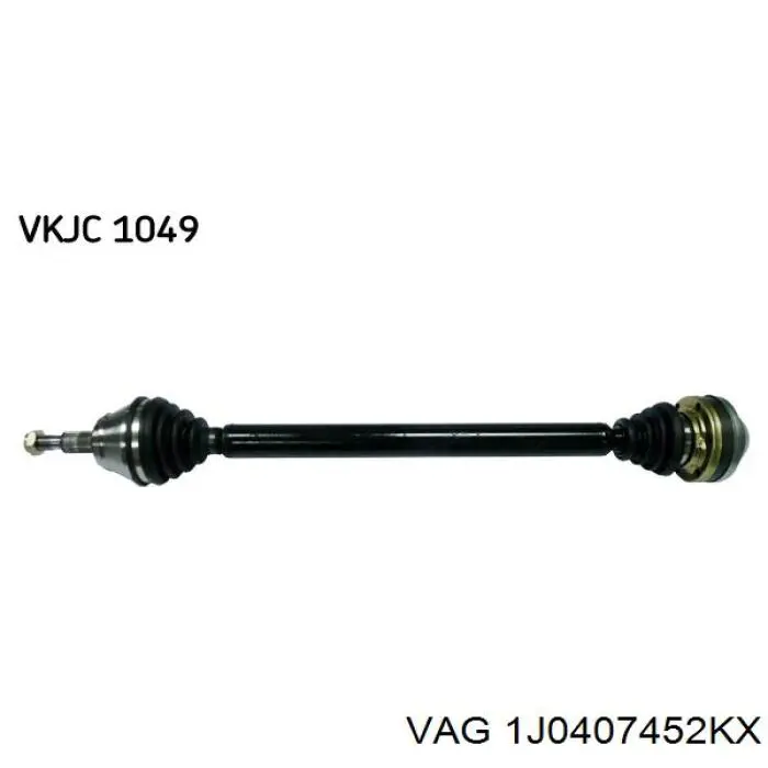 Піввісь передня, права VAG 1J0407452KX ціна, від 91.52 USD
