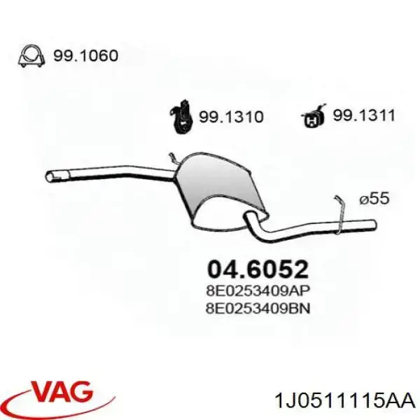 Пружина задня VAG 1J0511115AA ціна, від 23.76 USD