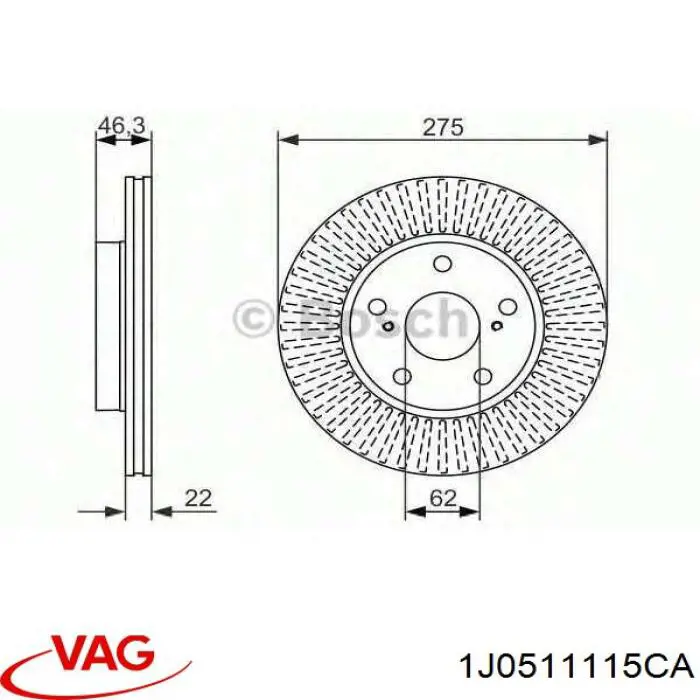 Пружина задня VAG 1J0511115CA ціна, від 433.86 USD