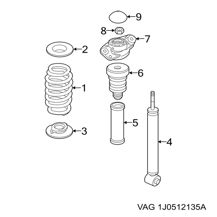 Купити 1J0512135A VAG Кришка опори амортизатора