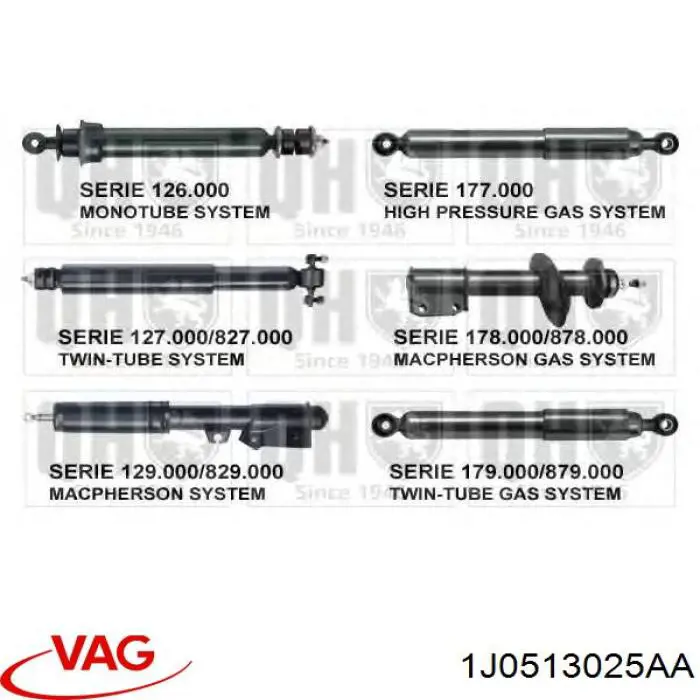 Амортизатор задній 1J0513025AA VAG