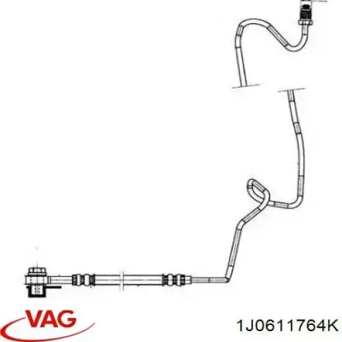 Шланг гальмівний задній, правий VAG 1J0611764K