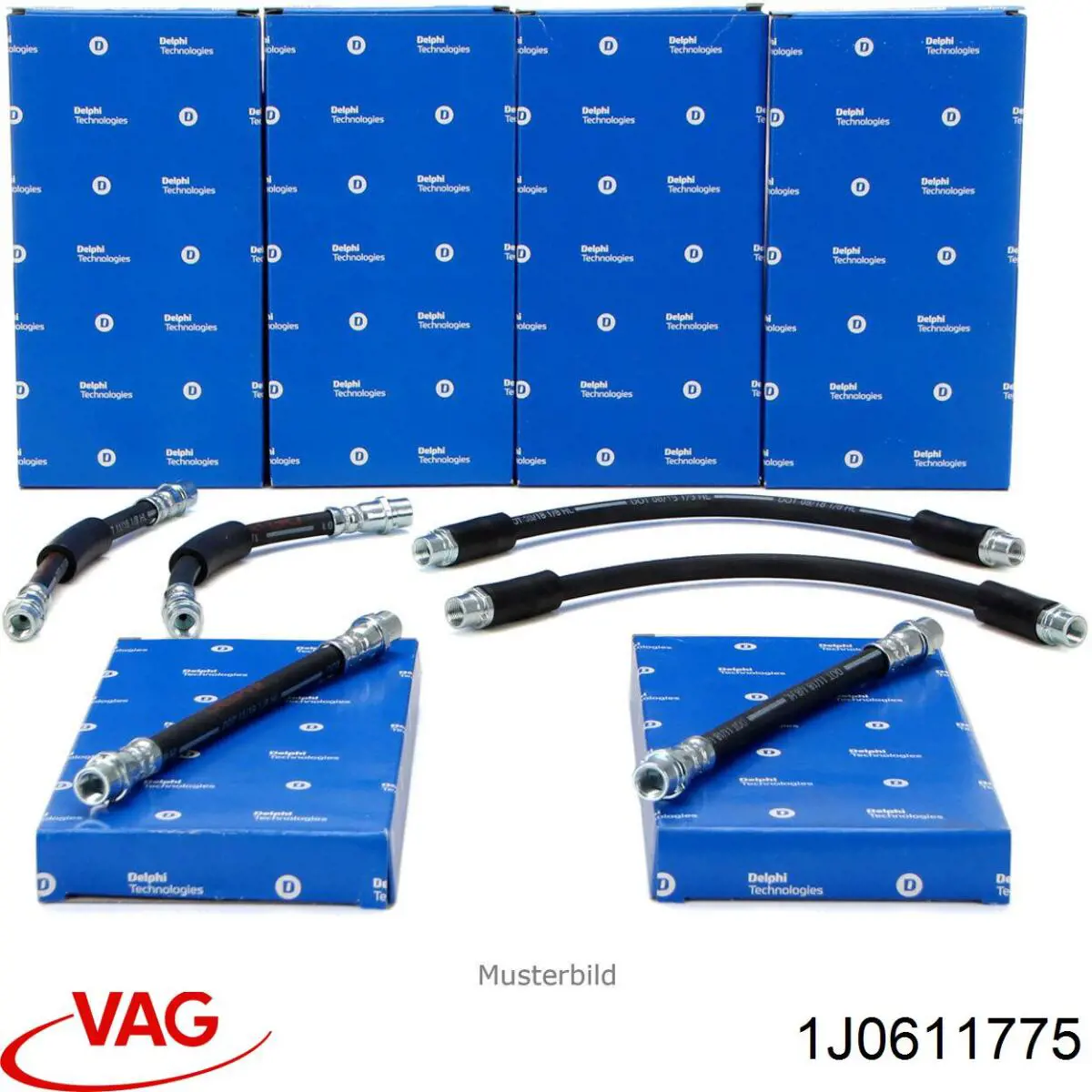 Шланг гальмівний задній VAG 1J0611775 ціна, від 4.97 USD