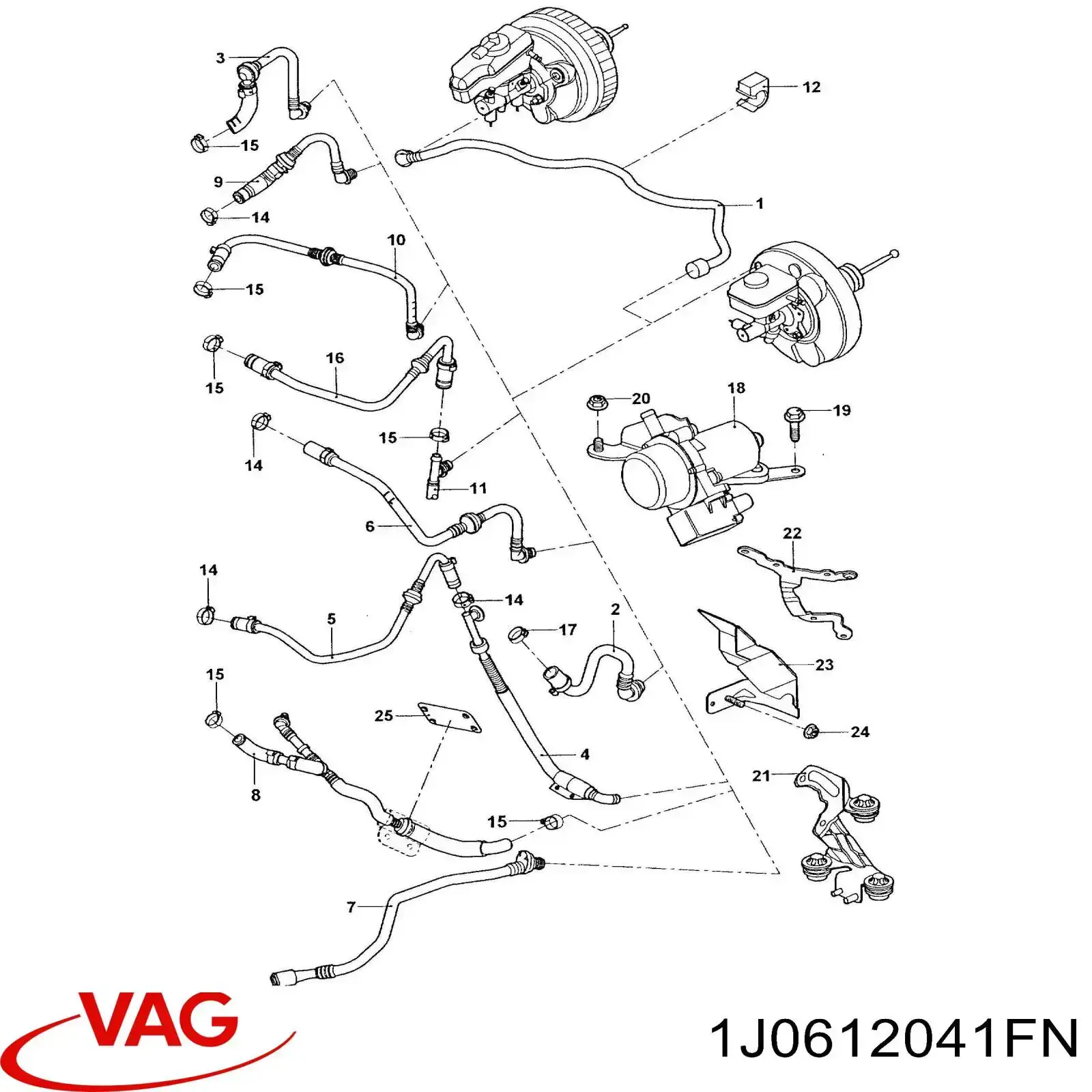 Купити V103618 VEMO/Vaico Трубка вакуумного підсилювача гальм