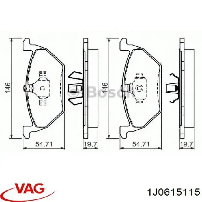 1J0615115 VAG колодки гальмівні передні, дискові