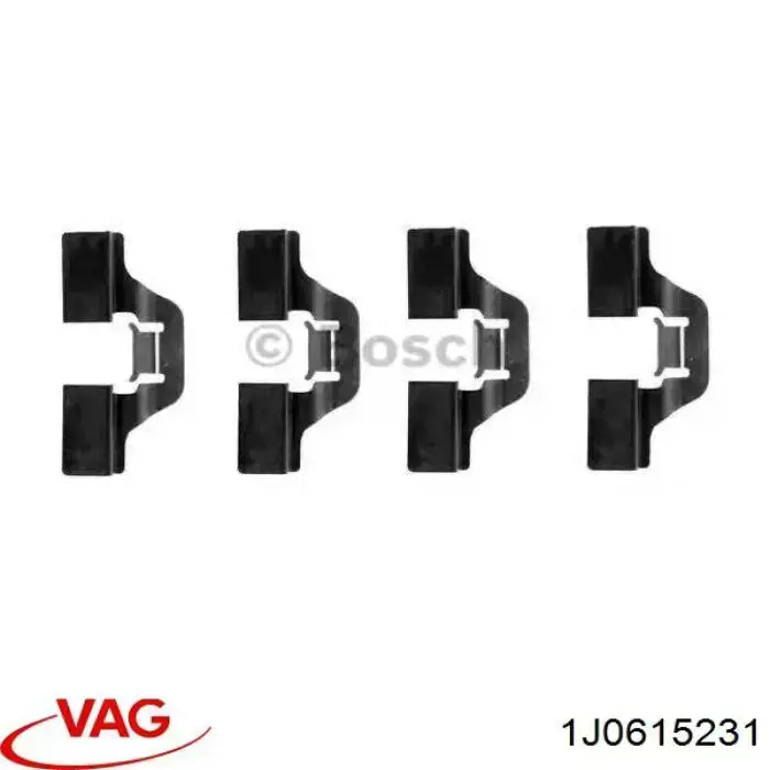 Купити 1J0615231 VAG Комплект пружинок кріплення дискових колодок, задніх