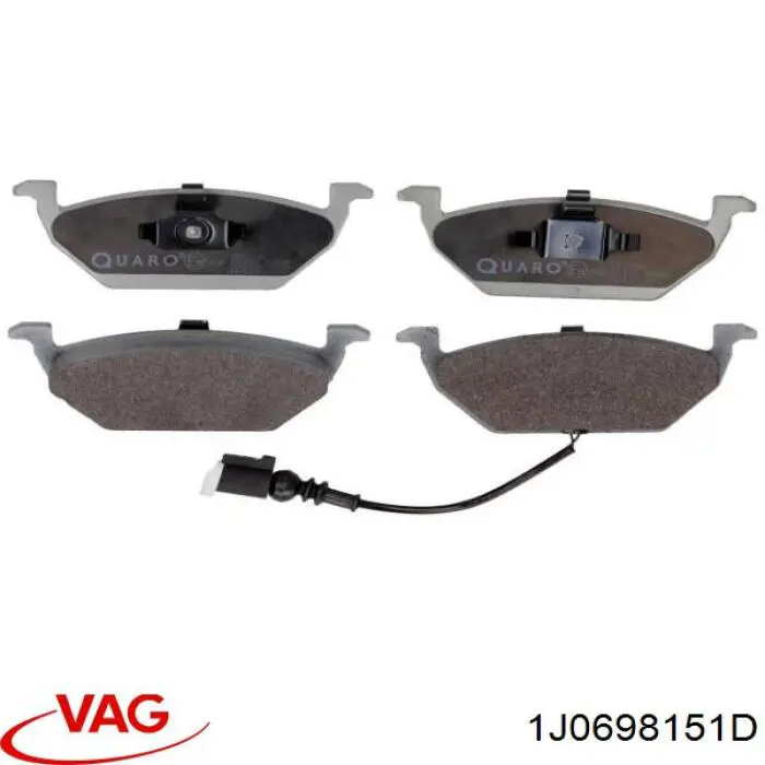 Купити 1J0698151D VAG Колодки гальмівні передні, дискові