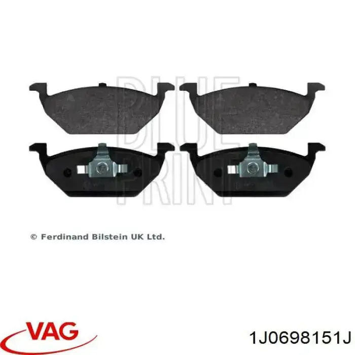 Купити 1J0698151J VAG Колодки гальмівні передні, дискові