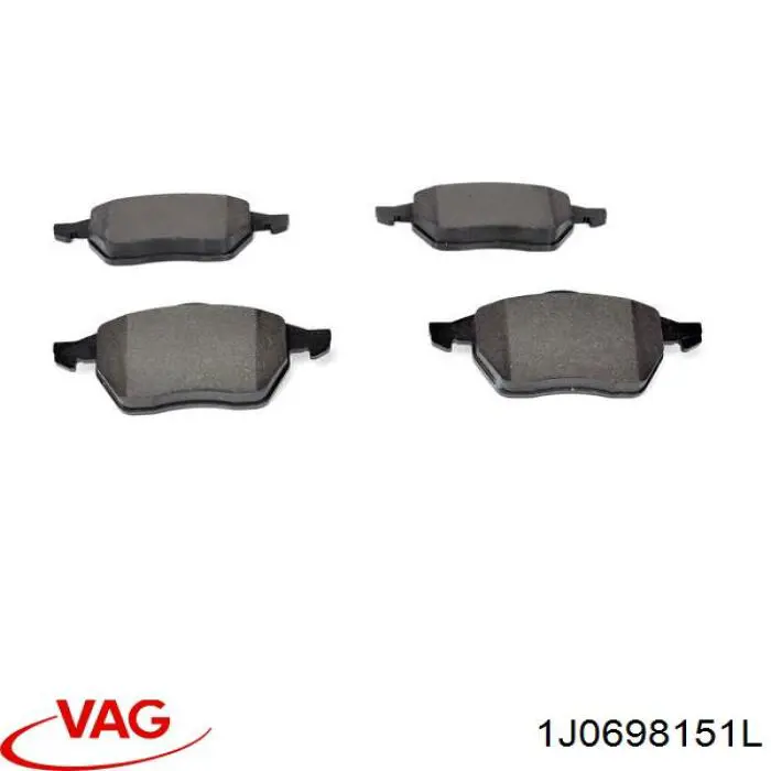 Купити 1J0698151L VAG Колодки гальмівні передні, дискові