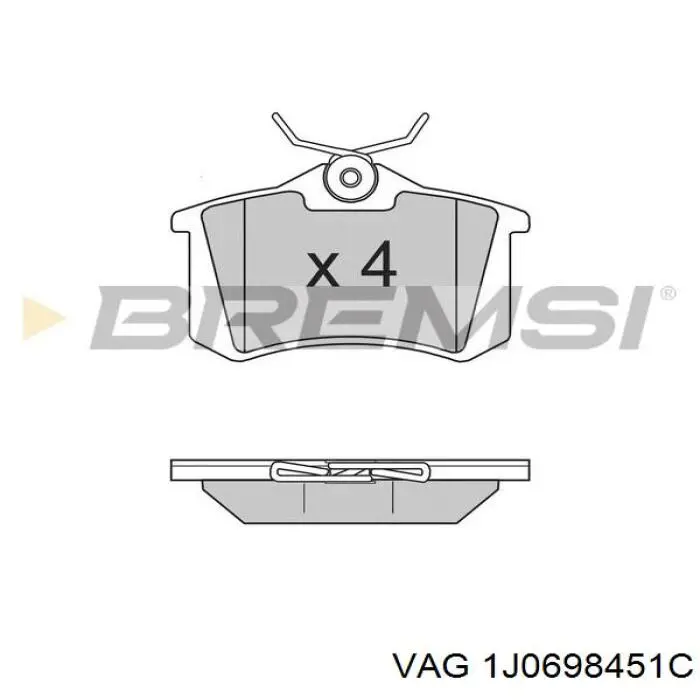 Задні гальмівні колодки VAG 1J0698451C ціна, від 13.97 USD