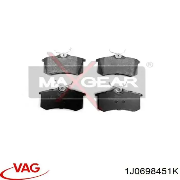 Задні гальмівні колодки 1J0698451K VAG